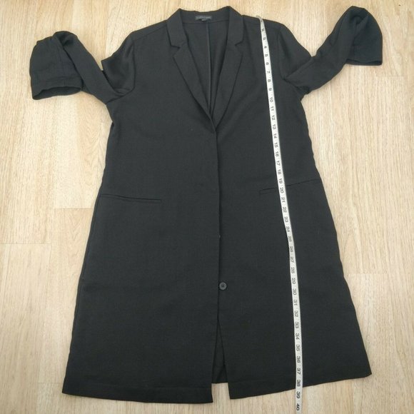 $375 EILEEN FISHER Size M Tencel Lyocell Button Front V-Neck Long Jacket Coat . - Picture 7 of 10